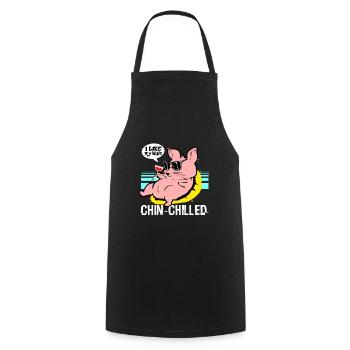 Chinchilla Cadeau Amérique du Sud Rongeur Pet - Tablier de cuisine - noir - Devant - AI Model Male 185 dark (185cm)