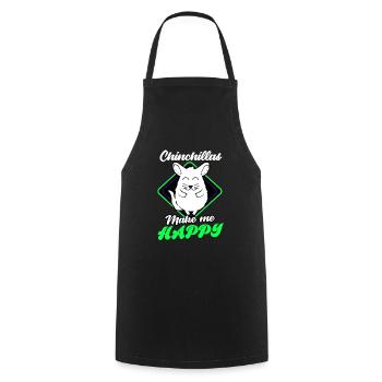 Chinchilla Geschenk Südamerika Nagetier Haustier - Kochschürze - Schwarz - Vorne - AI Model Male 185 dark (185cm)