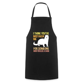 Otter Ferret Marten Water Sea Otter Beaver Sweet - Cooking Apron - black - Front - AI Model Male 185 dark (185cm)