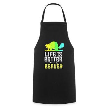 Beaver - Cooking Apron - black - Front - AI Model Male 185 dark (185cm)