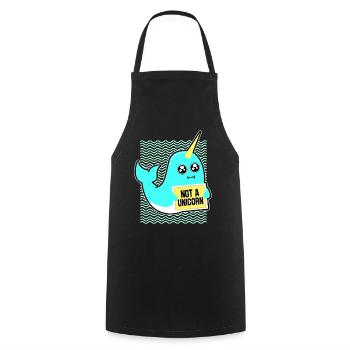 Narwhal Gift Unicorn Kawaii Whales Diving - Cooking Apron - black - Front - AI Model Male 185 dark (185cm)