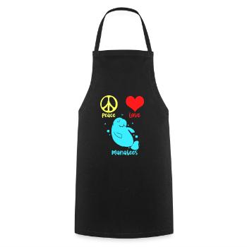 Manatee Dugong Sea Pig Sirenia Manatee - Cooking Apron - black - Front - AI Model Male 185 dark (185cm)