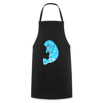 Manatee Dugong Sea Pig Sirenia Manatee - Cooking Apron - black - Front - AI Model Male 185 dark (185cm)