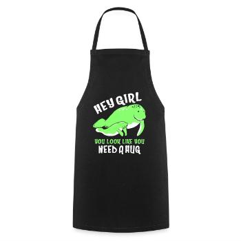 Manatee Dugong Sea Pig Sirenia Manatee - Cooking Apron - black - Front - AI Model Male 185 dark (185cm)