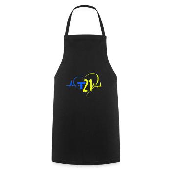 Down Syndrome Chromosome Trisomy 21 Awareness 321 - Cooking Apron - black - Front - AI Model Male 185 dark (185cm)