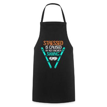 Skiing Skiing Skiing Skiing Skiing - Cooking Apron - black - Front - AI Model Male 185 dark (185cm)