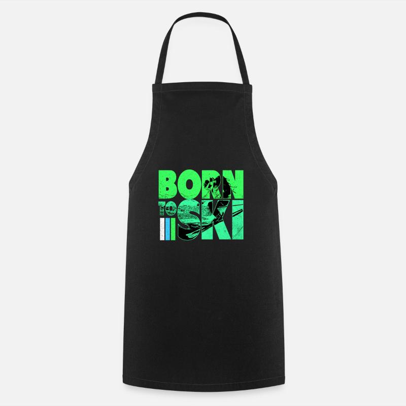 Skiing Skiing Skiing Skiing Skiing - Cooking Apron - black