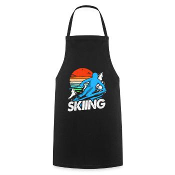 Skifahren Skifahren Skifahren Skifahren Skifahren - Kochschürze - Schwarz - Vorne - AI Model Male 185 dark (185cm)