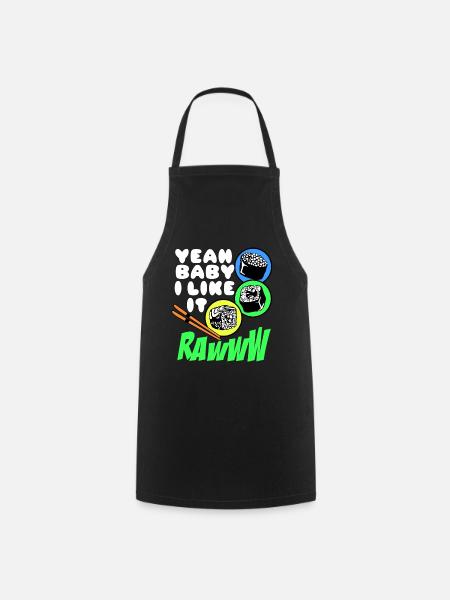 Sushi Go Rice Japan Tokyo Miso Nigiri Maki Udon - Cooking Apron - black