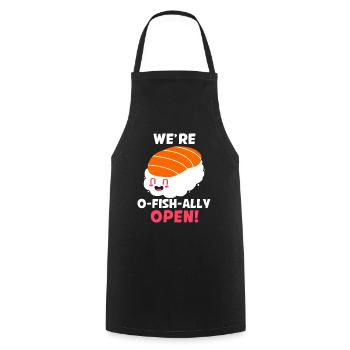 Sushi Go Riz Japon Tokyo Miso Nigiri Maki Udon - Tablier de cuisine - noir - Devant - AI Model Male 185 dark (185cm)