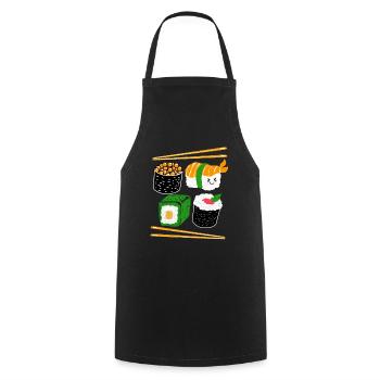Sushi - Cooking Apron - black - Front - AI Model Male 185 dark (185cm)