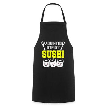 Sushi Go Riz Japon Tokyo Miso Nigiri Maki Udon - Tablier de cuisine - noir - Devant - AI Model Male 185 dark (185cm)