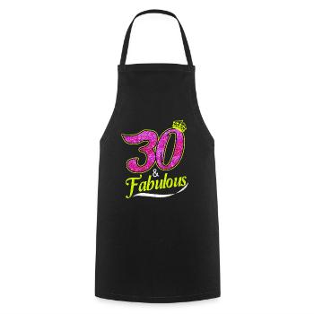 30th birthday - Cooking Apron - black - Front - AI Model Male 185 dark (185cm)