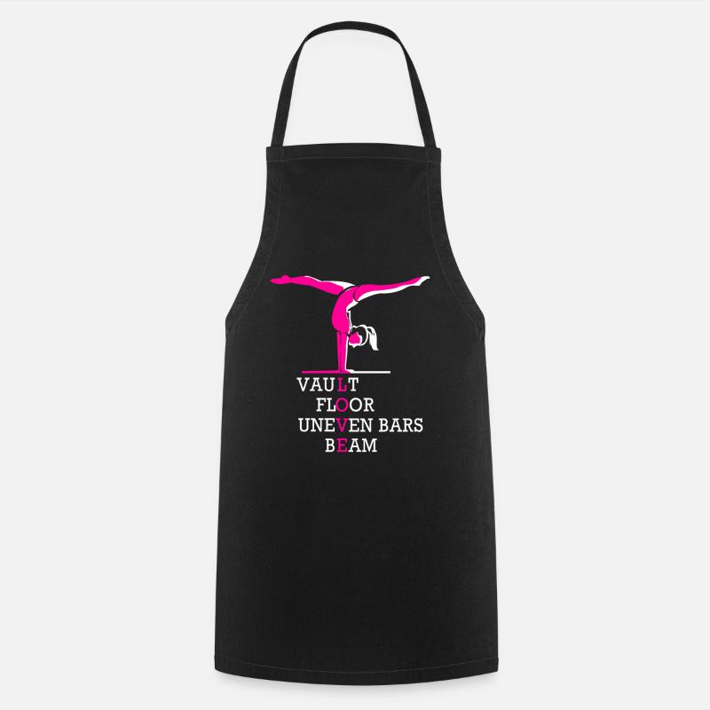 Gymnastics Handstand Gymnastics Artistic Gymnastics Gift - Cooking Apron - black