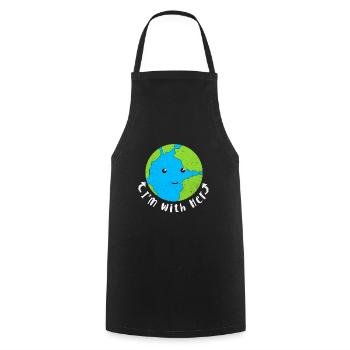 Earth Day - Cooking Apron - black - Front - AI Model Male 185 dark (185cm)