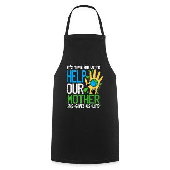 Earth Day - Cooking Apron - black - Front - AI Model Male 185 dark (185cm)