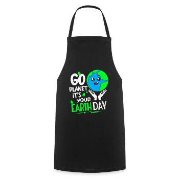 Earth Day - Cooking Apron - black - Front - AI Model Male 185 dark (185cm)
