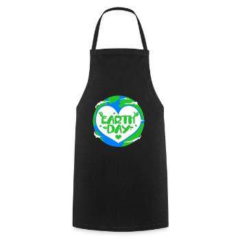 Climate Change Earth Day Environmental Protection Eco Organic Earth - Cooking Apron - black - Front - AI Model Male 185 dark (185cm)