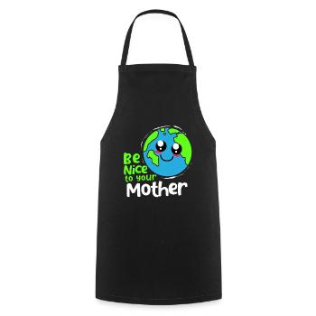 Climate Change Earth Day Environmental Protection Eco Organic Earth - Cooking Apron - black - Front - AI Model Male 185 dark (185cm)