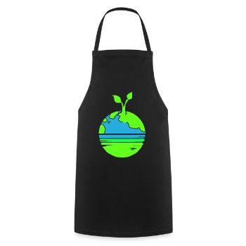 Climate Change Earth Day Environmental Protection Eco Organic Earth - Cooking Apron - black - Front - AI Model Male 185 dark (185cm)