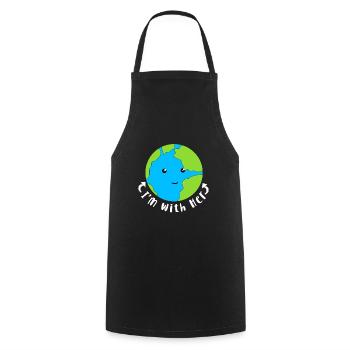 Climate Change Earth Day Environmental Protection Eco Organic Earth - Cooking Apron - black - Front - AI Model Male 185 dark (185cm)