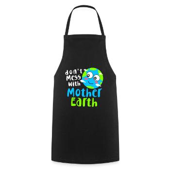 Climate Change Earth Day Environmental Protection Eco Organic Earth - Cooking Apron - black - Front - AI Model Male 185 dark (185cm)