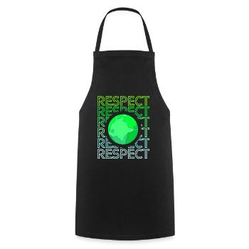 Climate Change Earth Day Environmental Protection Eco Organic Earth - Cooking Apron - black - Front - AI Model Male 185 dark (185cm)