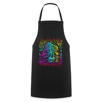Magic Mushrooms Shirt Magic Mushrooms - Cooking Apron - black - Front - AI Model Male 185 dark (185cm)