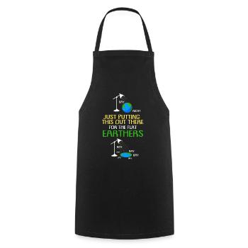 Flat Earth Society Reptiles Conspiracy - Cooking Apron - black - Front - AI Model Male 185 dark (185cm)