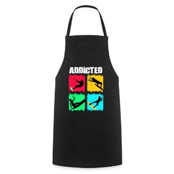 Kiteboard Kite Kiteboarding Gift Kitesurfer - Cooking Apron - black - Front - AI Model Male 185 dark (185cm)