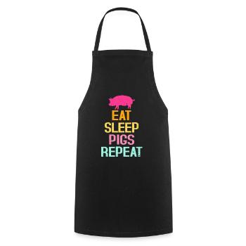 Pig - Cooking Apron - black - Front - AI Model Male 185 dark (185cm)