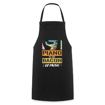 Piano - Kochschürze - Schwarz - Vorne - AI Model Male 185 dark (185cm)
