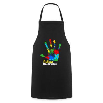 Autisme Awareness Day Soins Autist Parents Amour - Tablier de cuisine - noir - Devant - AI Model Male 185 dark (185cm)