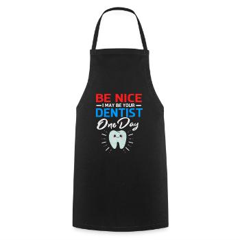 Dentiste - Tablier de cuisine - noir - Devant - AI Model Male 185 dark (185cm)
