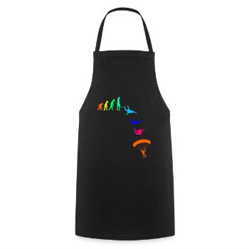 Parachute Parachuting Skydiving - Cooking Apron - black - Front - AI Model Male 185 dark (185cm)