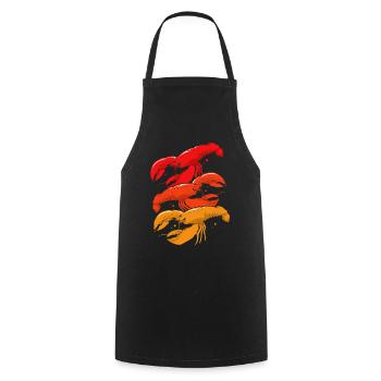 Homard Crevette Languste Cancer Fruits de mer - Tablier de cuisine - noir - Devant - AI Model Male 185 dark (185cm)