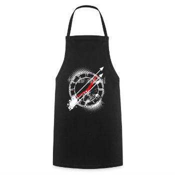 Tattoo Style Clock Face Clock - Cooking Apron - black - Front - AI Model Male 185 dark (185cm)
