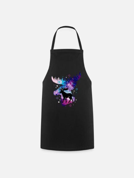 Elche Elche Cerf cerf renne cadeau de cerf - Tablier de cuisine - noir