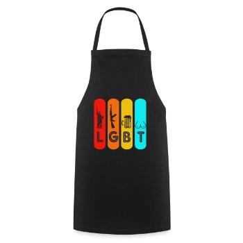LGBT Lesbisch Schwul Gay Regenbogen Homo Trans - Kochschürze - Schwarz - Vorne - AI Model Male 185 dark (185cm)