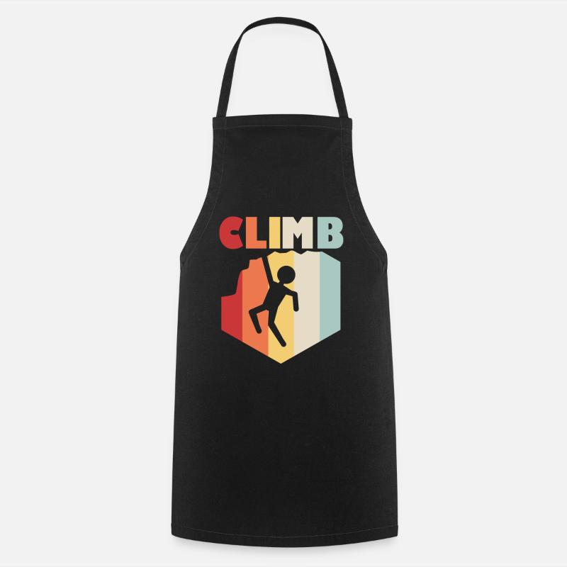 Climbing Climber Climbing Wall Mountain Rock Sport - Cooking Apron - black