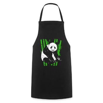 Panda - Kochschürze - Schwarz - Vorne - AI Model Male 185 dark (185cm)