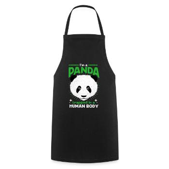 Panda - Kochschürze - Schwarz - Vorne - AI Model Male 185 dark (185cm)