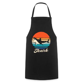 Shark Fish Shark Shark Fin Sharks Ocean - Cooking Apron - black - Front - AI Model Male 185 dark (185cm)