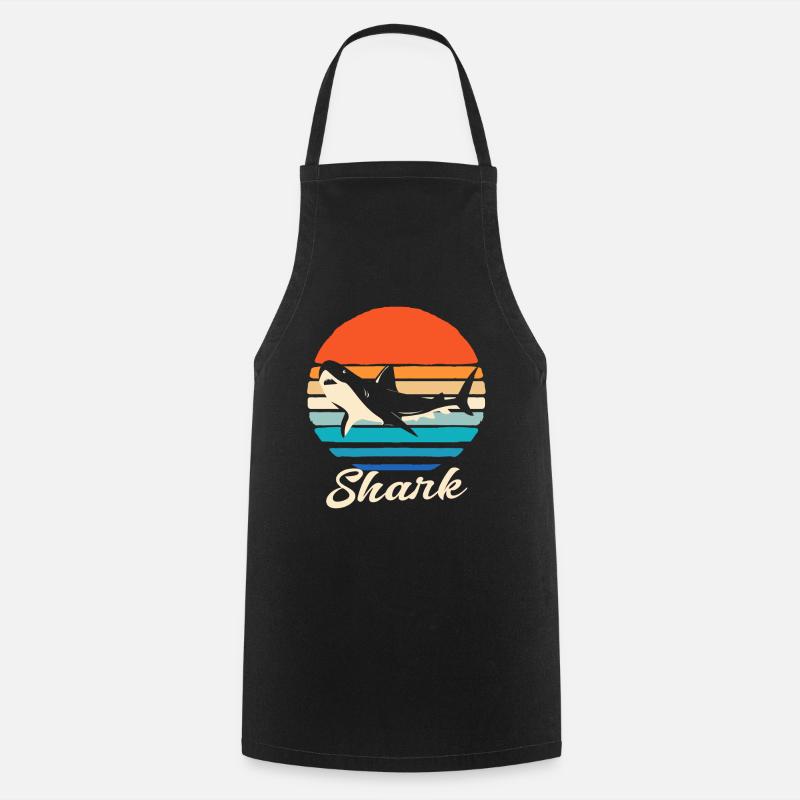 Requin Requin Requin nageoires de requin Océan - Tablier de cuisine - noir
