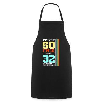 Anniversaire 50 Cadeau Né 19695 Bday - Tablier de cuisine - noir - Devant - AI Model Male 185 dark (185cm)