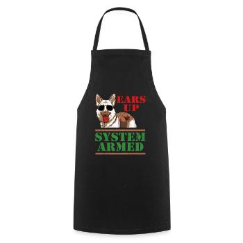 German Shepherd - Cooking Apron - black - Front - AI Model Male 185 dark (185cm)