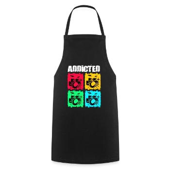Drummer Drummer Music Instrument Drum Band - Cooking Apron - black - Front - AI Model Male 185 dark (185cm)