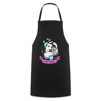 Chat siamois - Tablier de cuisine - noir - Devant - AI Model Male 185 dark (185cm)