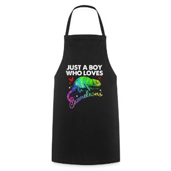 Caméléon - Tablier de cuisine - noir - Devant - AI Model Male 185 dark (185cm)