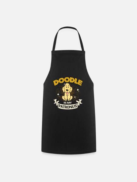 Doodle Hund Goldendoodle Golden Retriever Pudel - Kochschürze - Schwarz